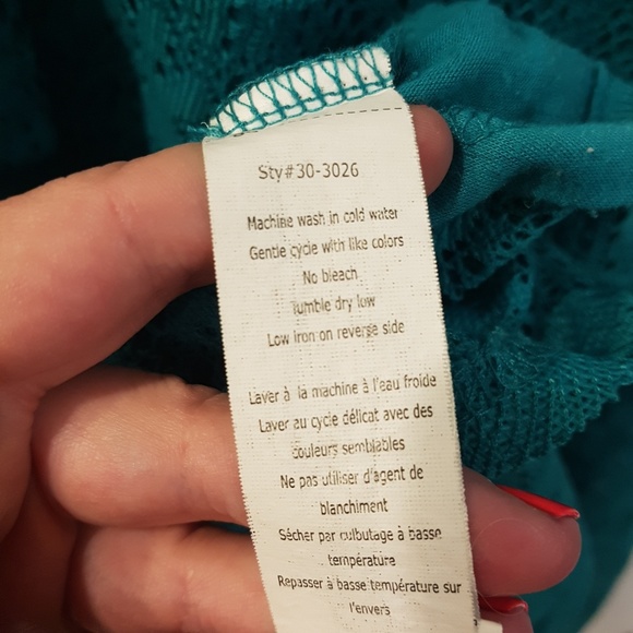 Teal Lace overlay skater dress - Picture 2 of 4